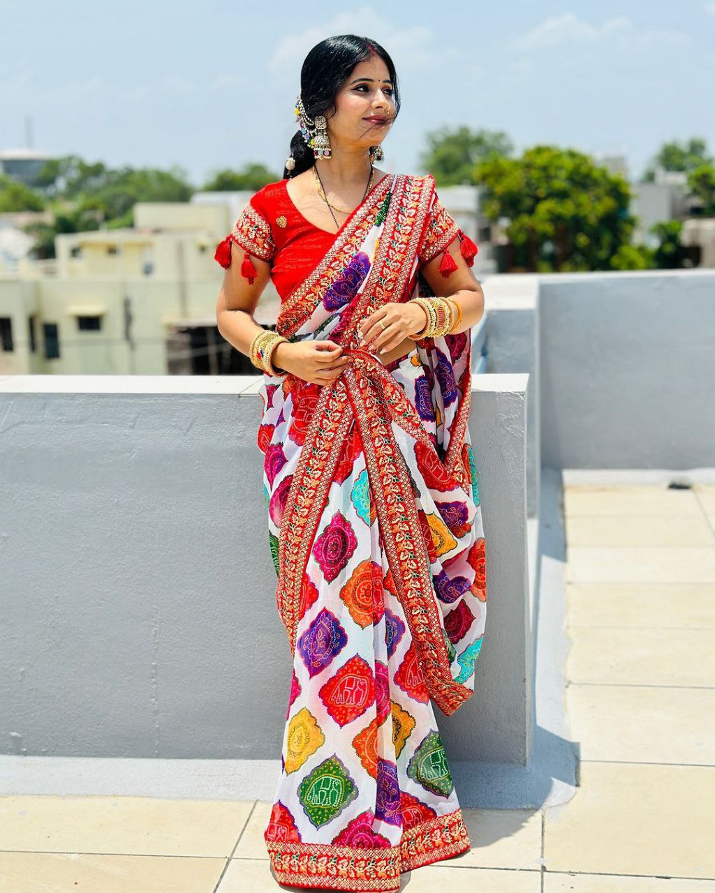 New Superhit Trending Embroidered Cotton Thread & Sequins Work Designer Saree