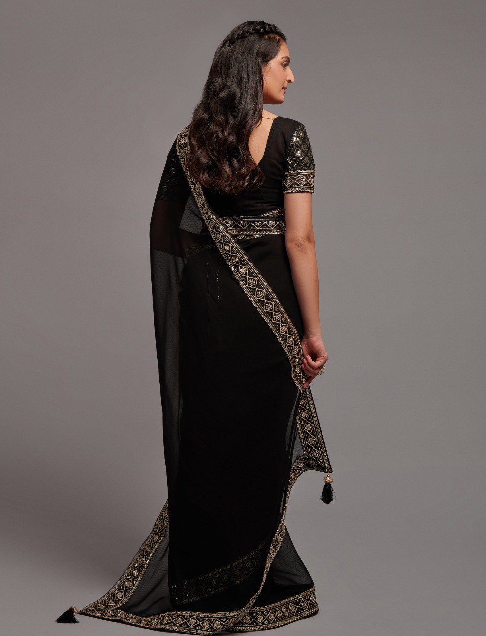 New Black Belts Saree
