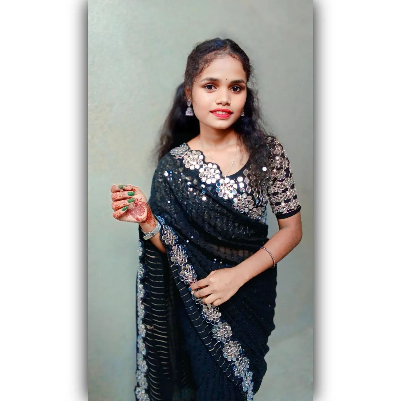 Stylish Beautiful Designer Real Mirror Work Party Wear Saree